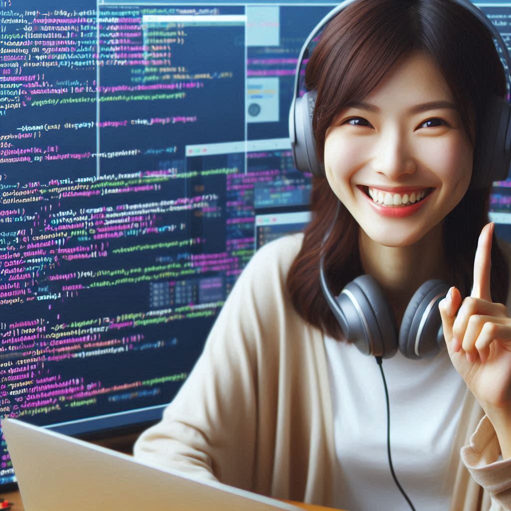 Chica programando en el framework de Angular